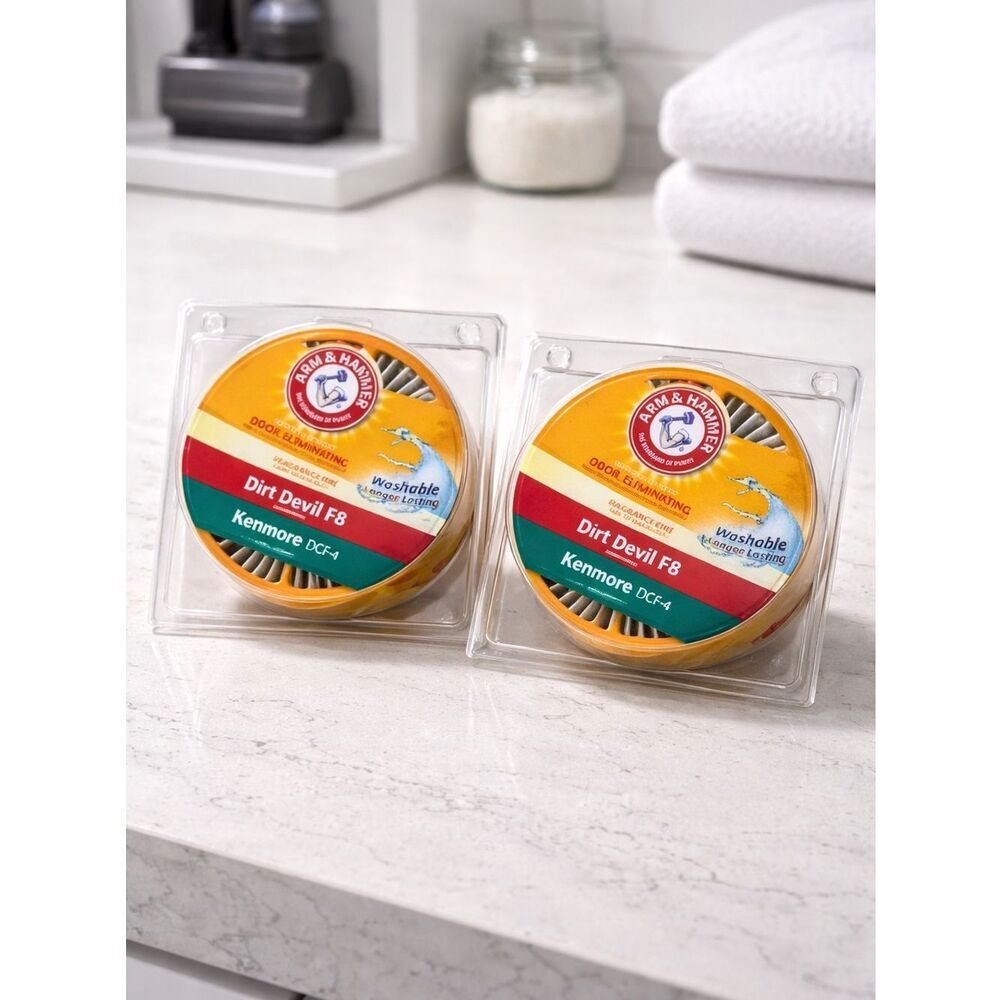 NWT Arm & Hammer Odor Eliminating Filter Dirt Devil F8 - Kenmore DCF-4 - 2 Pack